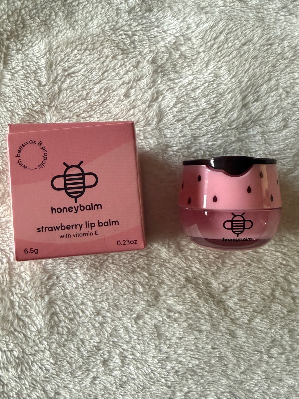 Honeybalm Strawberry Lip Balm w/ vitamin E and Beeswax  0.23oz/ 6.5g